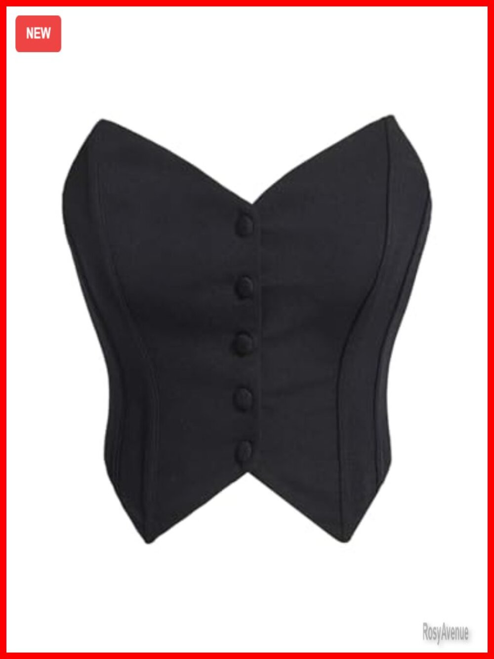 Women's Strapless Button Down Bustier Crop Top Corset Asymmetrical Hem